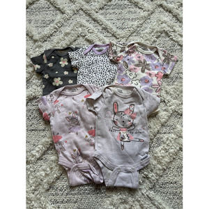 Gerber 5 pack purple onesies